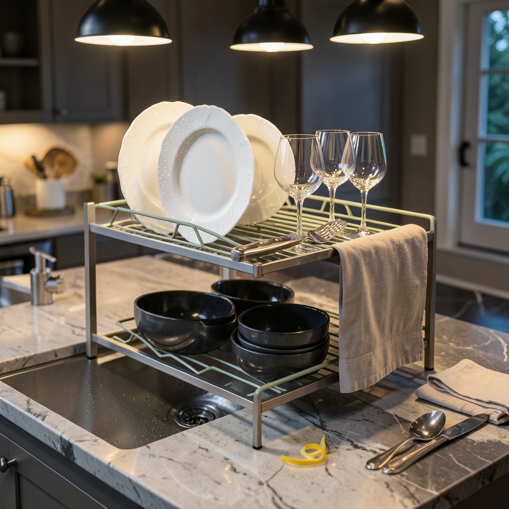 Tip Up Drying Racks Dish Drying Rack for Island Sink: Top Space-Saving Picks and Setup Tips ...