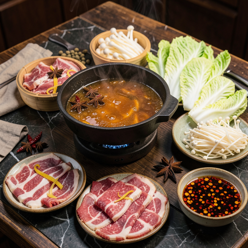 Mongolian Hot Pot Recipe: Spicy Broth and DIY Dipping Adventure